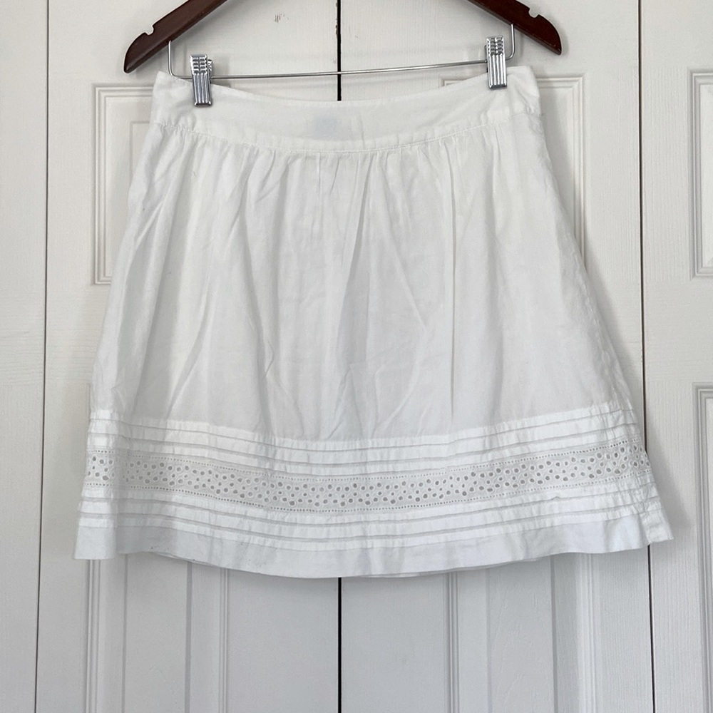 LOFT White A-Line Skirt